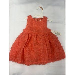 Cat and Jack Baby Girl Coral Dress Complete with a Matching Diaper Cover - 12M
